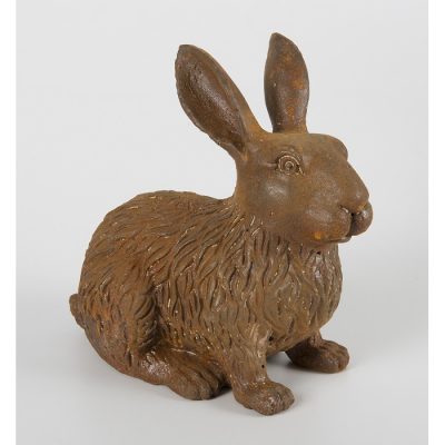 Rusty Cast Iron Rabbit Garden Statue Ornament - Cam and Deb's Store